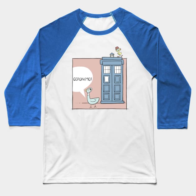 Don't Let the Pigeon Drive the Tardis Baseball T-Shirt by KHallion